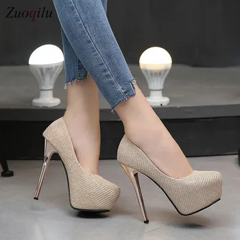 Gold High Heels platform heels shoes woman pumps women shoes high heels party wedding shoes tacones mujer tacones plataforma lanyuxuan new zapatos mujer tacon women shoes fashion women pumps ultra high heels platform party dance shoes woman 01 8
