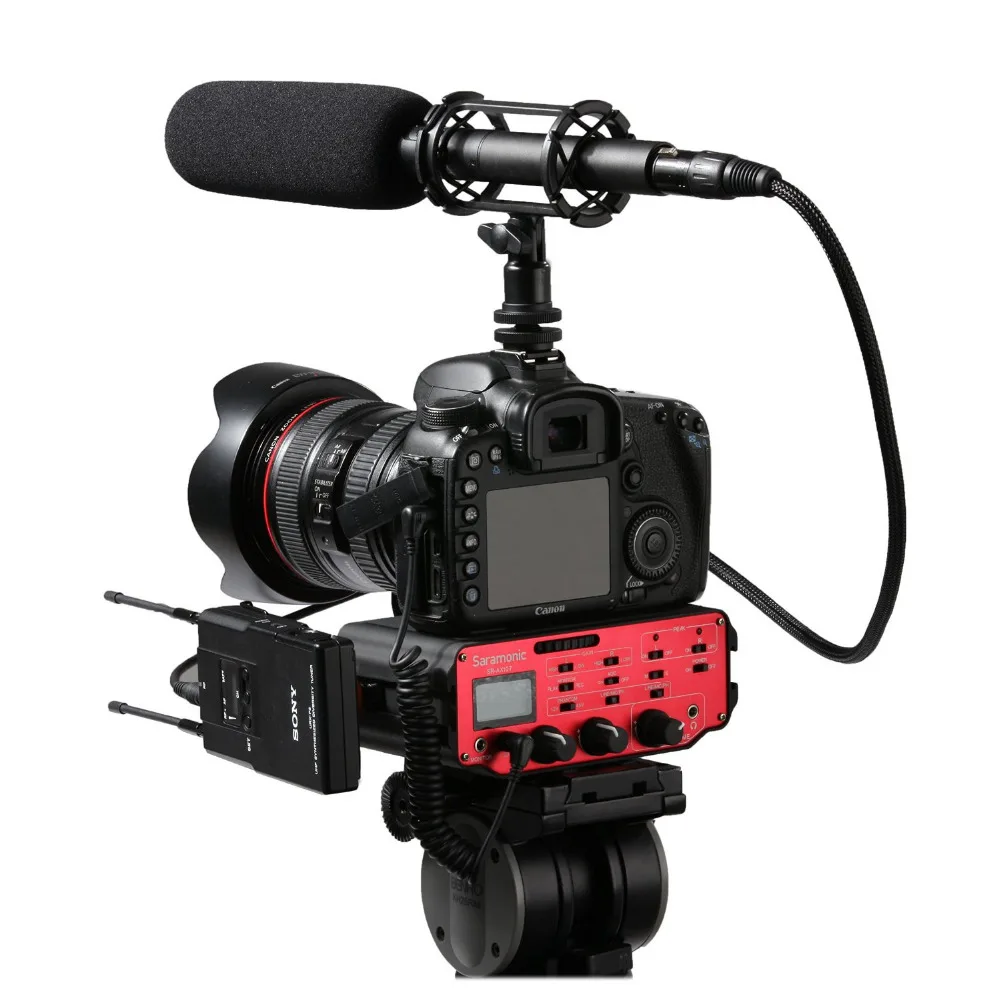 Saramonic SR-AX107 XLR микрофон аудио адаптер смесителя предусилители Phantom Мощность для DSLR Canon Nikon sony видеокамеры