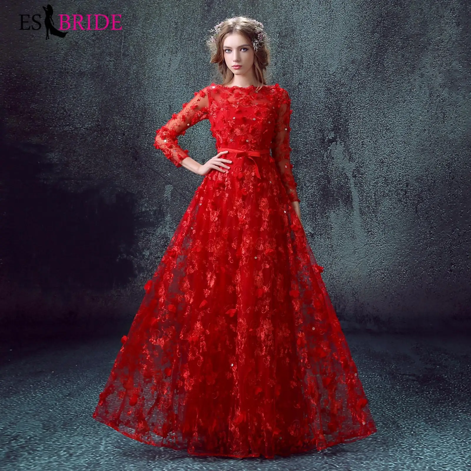 Red Evening Dresses Long Formal Elegant A-Line Plus Size Backless Lace Appliques Wedding Guest Dress Party Gown Vestidos ES2242 Red Evening Dresses Long Formal Elegant A-Line Plus Size Backless Lace Appliques Wedding Guest Dress Party Gown Vestidos ES2242
