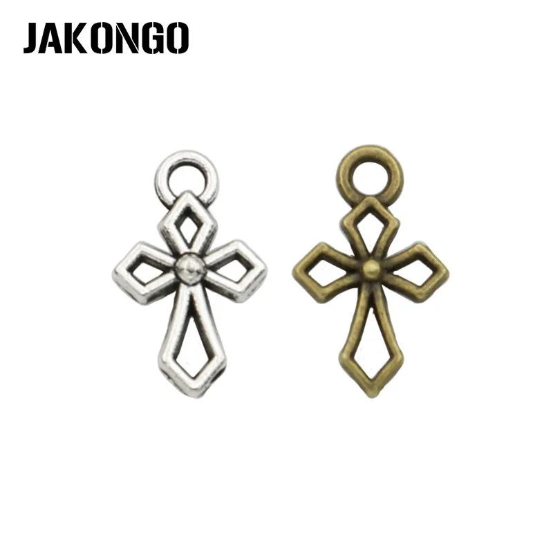 JAKONGO антикварные посеребренные Бронзовые Кресты Подвески для изготовления