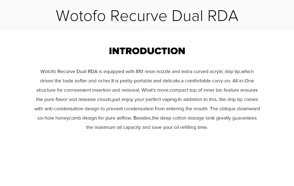 Wotofo изогнутый двойной RDA Vape бак для испарителя восстановление RDA атомайзер 510 810 нить VS Wotofo изогнутый RDA