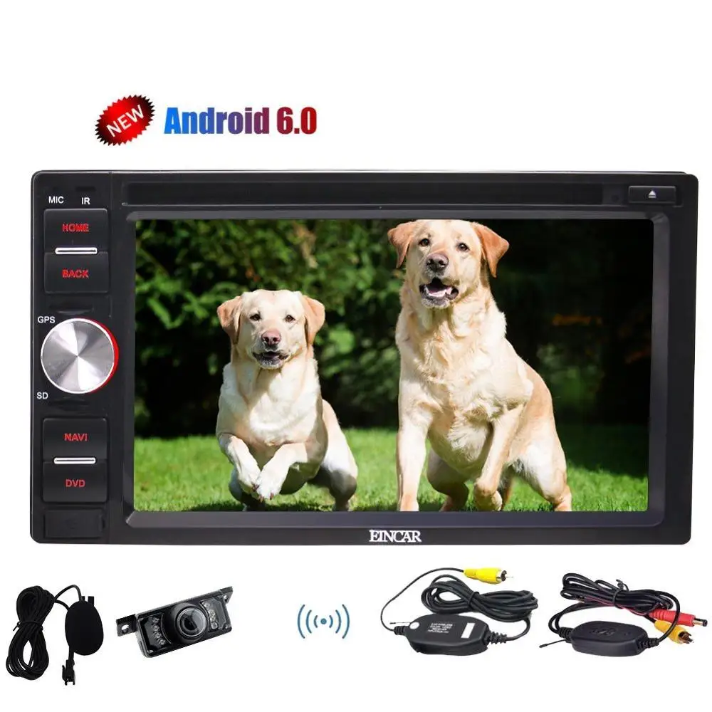 

Android 2din 6.0 Stereo in Dash GPS Navigation Car CD DVD Player with Bluetooth External Microphone + Wireless Reverse Camera