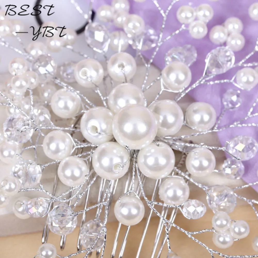 

Beautiful Elegant Women Ladies Floral Wedding Pearl Crystal Bridesmaid Bridal Party Hair Comb Hairpin Jewelry Hair Accessories