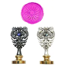 Подсолнух изображения индивидуальная восковая печать штамп Металл Дракон ручка сургуч комплект печатей Подарочный винный набор посылка Свадебные Приглашения конверт