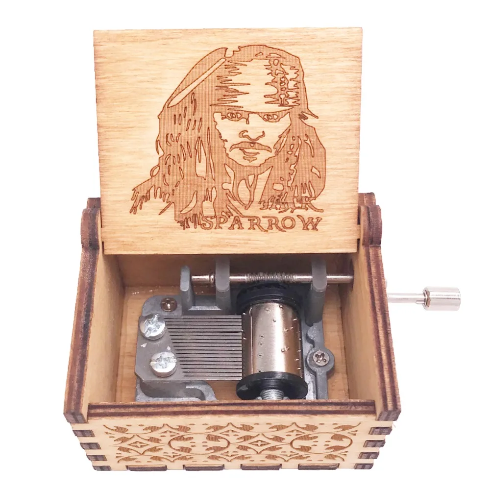 Personalized Pirate Music Box, Davy Jones Lullaby, Laser Engraved Music