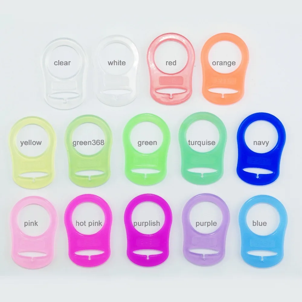 200 pcs Transparent clear Silicone pacifier Rings Baby Mam Rings/Dummy