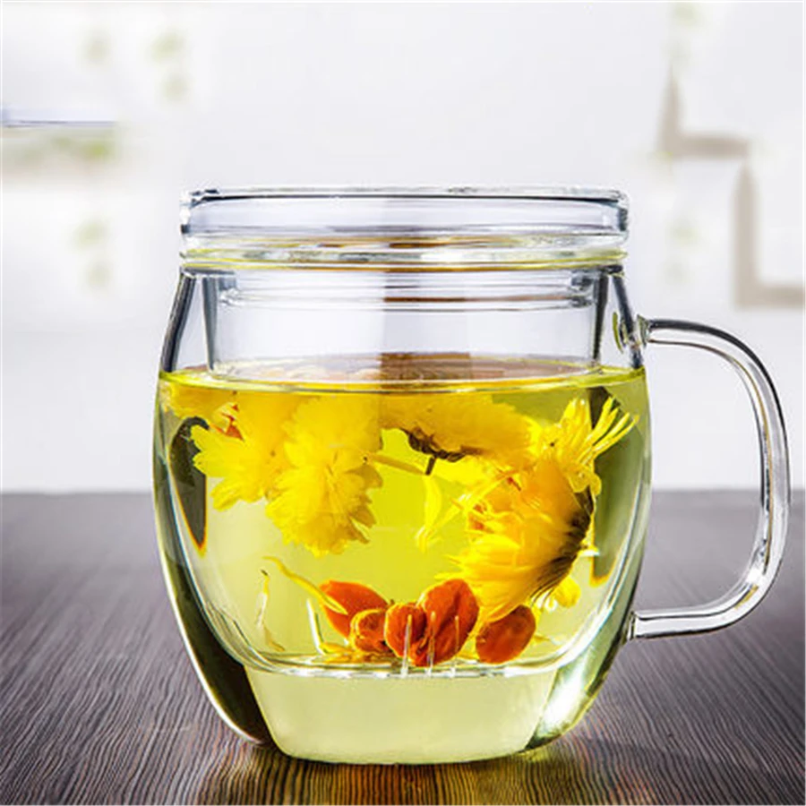 Clear Glass Drinking Tea Cups With Filter Personalized Jug Glass Beer