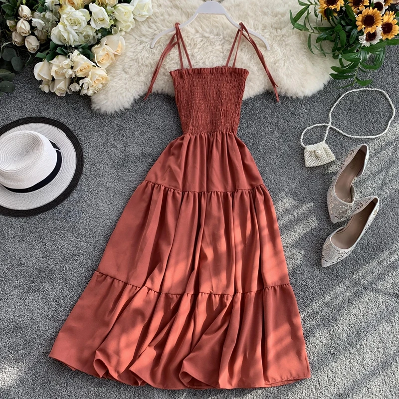

2019 new fashion women's dress female holiday tube strap dresses