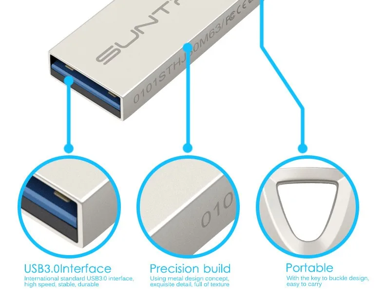 Suntrsi USB 3,0 Флешка 8 ГБ 16 ГБ 32 ГБ металлическая высокоскоростная USB флешка 64 Гб USB флешка Водонепроницаемая реальная емкость