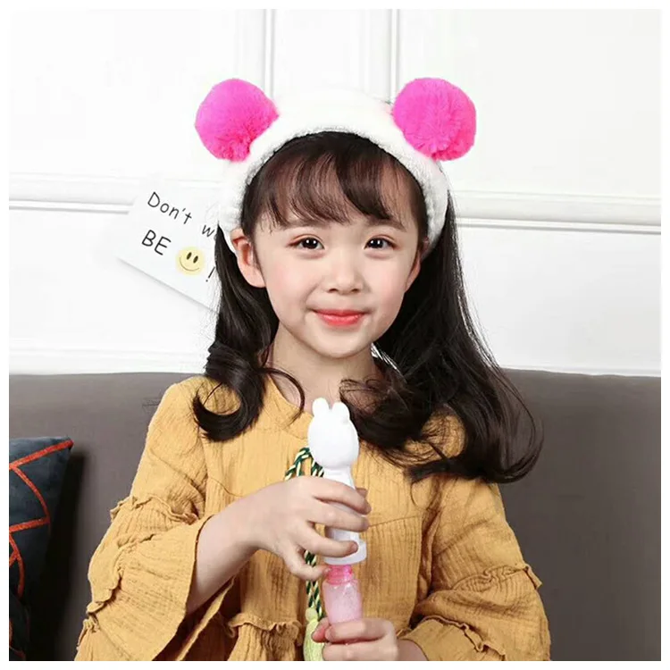 kids infant child girls and Mom elastic ribbon headband Double ball headwrap hair bands Korea Style Accessories For Party (2)