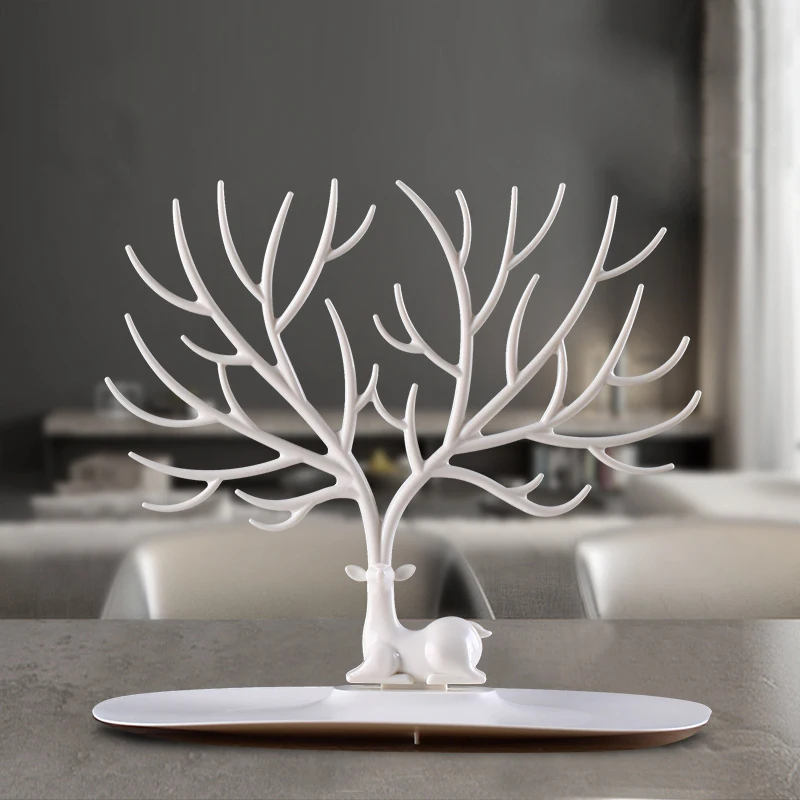 

Creative forest Antlers Jewelry Rack Europe Style emperor Deer Tree earrings Storage Trays Racks Holders