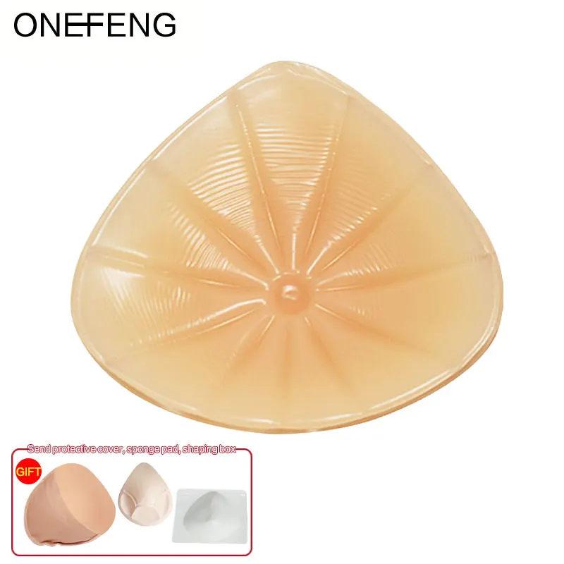 

ONEFENG SB Mastectomy Breast Form Lightweight for Swimming Silicone Breast Prosthesis Match Post Surgery Bra with Pockets