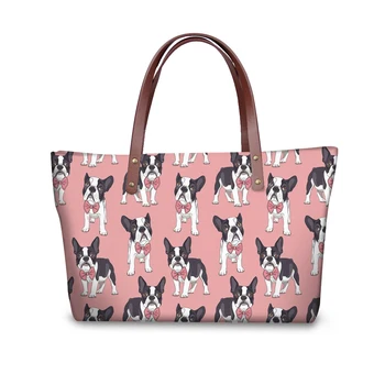 

Noisydesigns Women Handbags Lady Top-handle Bags Boston Terrier Pattern Shoulder Bag Women 2018 Female Hand Bags Bolsa Feminine
