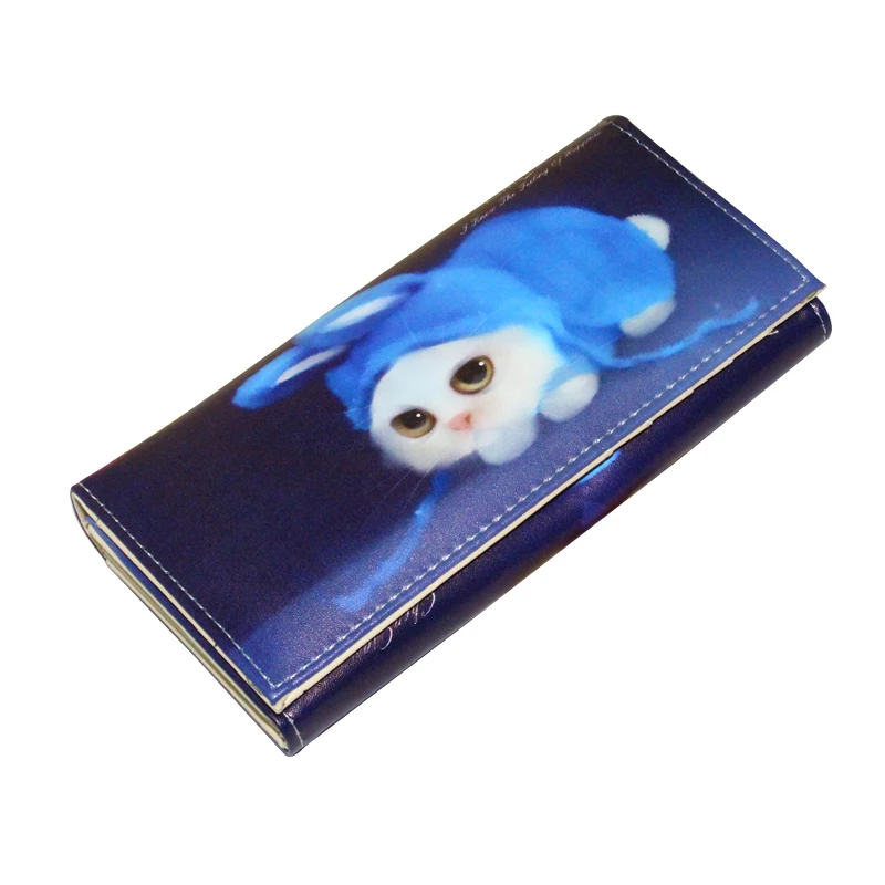 

Long Women Wallets Lady Purses PU Leather Handbags Brand Design Cat Money Bag Female Girls Coin Purse Cards Holder Wallet Burse