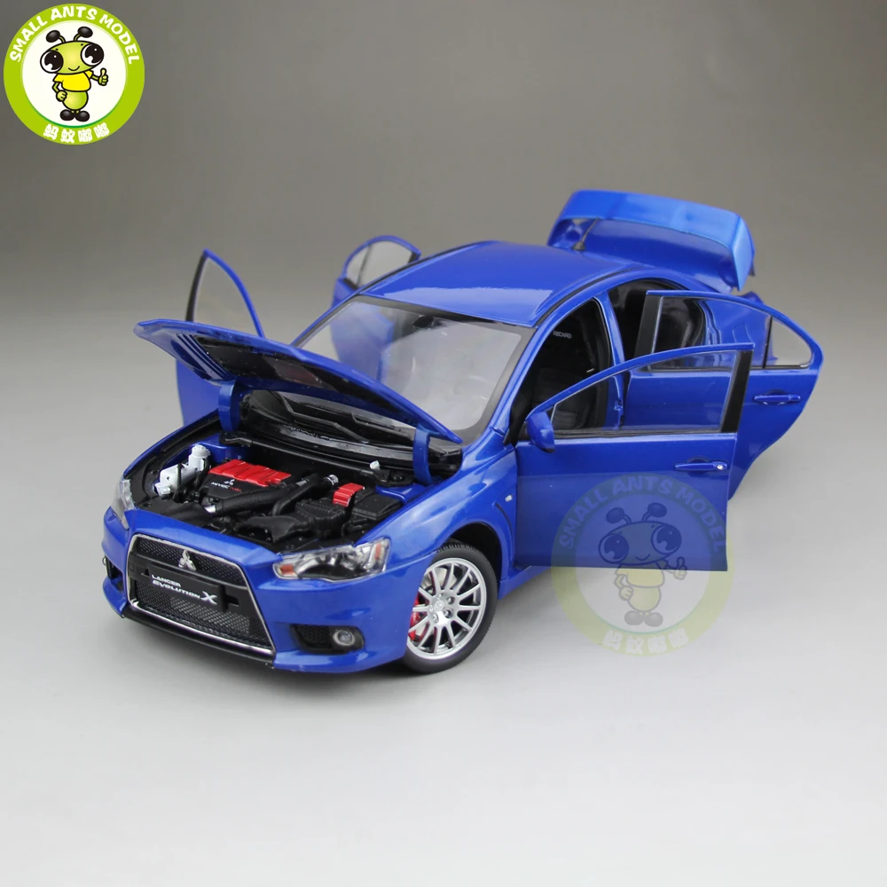 1/18 Mitsubishi Lancer EVO-X EVO X 10 левый руль литая металлическая модель автомобиля игрушка подарок для мальчика и девочки синий