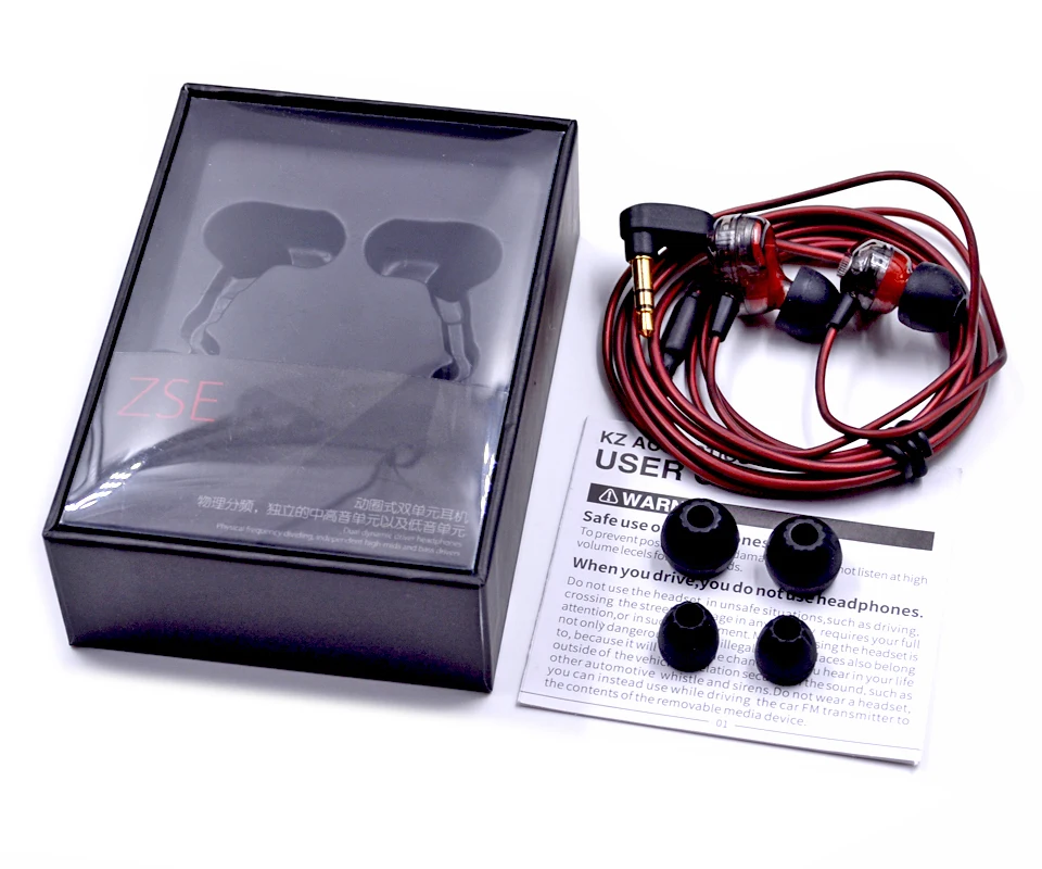 KZ ZSE наушники 2 двойной блок Бас Сабвуфер HIFI DJ монитор Спортивная гарнитура для