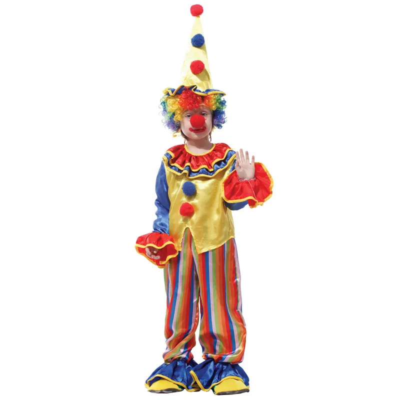 

Child Boys Clown Costumes for Kids Circus Clownin' Round Costume New Year Party Halloween Fancy Dress
