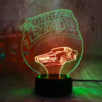 

Novelty 3D LED RGB Mixed Dual Color Hazzard Car Night Light Kids Birthday Gift Lustre Toys of Christmas Bedroom Home Decoration