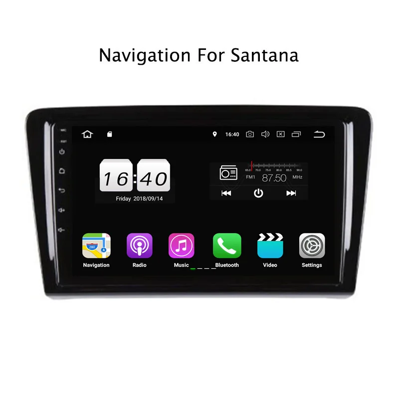 Discount 9" 2G RAM 16G ROM Android 8.1 Car DVD Multimedia Player For VW Santana 2013-2017 GPS Navigation Radio Stereo Audio 2