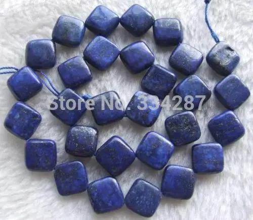 

Free shipping 15.5inch 12mm Natural Lapis Diagonal Square Beads