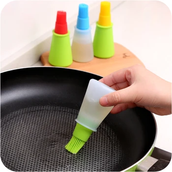 

High quality Silicone Oil Bottle with bbq oil brush Basting Brushesfor barbecue baking cooking tools Kitchen Accessories