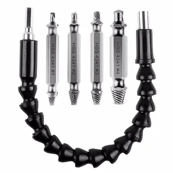 

Stripped Screw Extractor Set Damaged Screw Remover, Made From HSS the Hardness Is 62-63hrc, Set of 4 Stripped Screw Remover