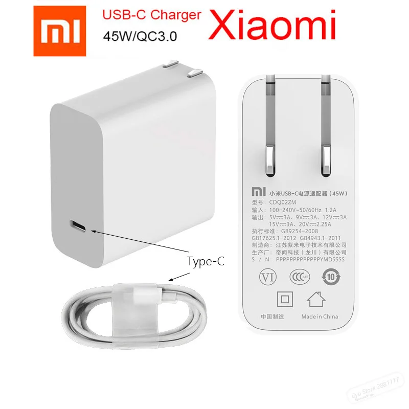 Original xiaomi USB-C 45W Charger Type-C Socket Power Adapter Quick Charge  (1)