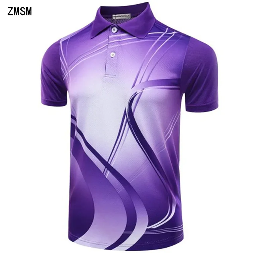 

ZMSM Quick Dry Breathable Turn-down collar Men's Tennis Shirts Perfect quality Badminton Table Tennis Sports T-Shirt NM5051