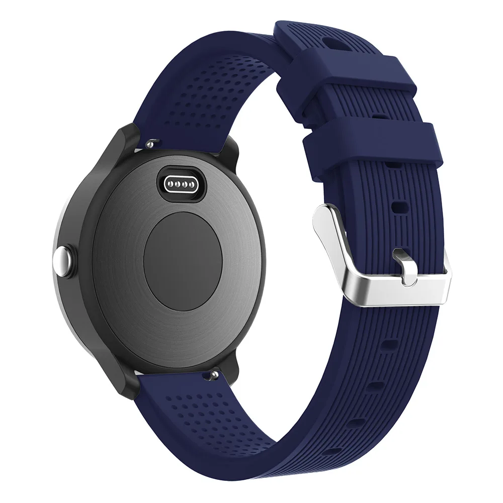 Мягкий силиконовый сменный ремешок для Garmin Vivoactive3 3 Vivomove HR, умный Браслет для Forerunner 645, музыкальный ремешок в полоску - Цвет: Midnight blue