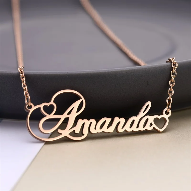LoEnMe Jewelry Personalized Hernandez Name Necklace Stainless Steel Plated Custom Made of Last Name Gift for Family