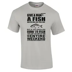 Details about  / Mens Give A Man A Fish Fishing Angling Gift Funny T-shirt S-3XL