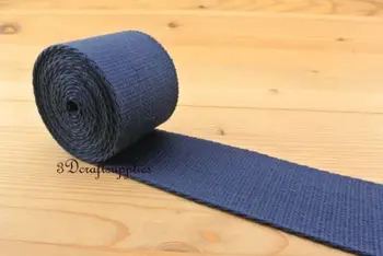 

cotton webbing 5 yards 2 inch(50mm) heavy weight key fob strap Dark Blue ZD84