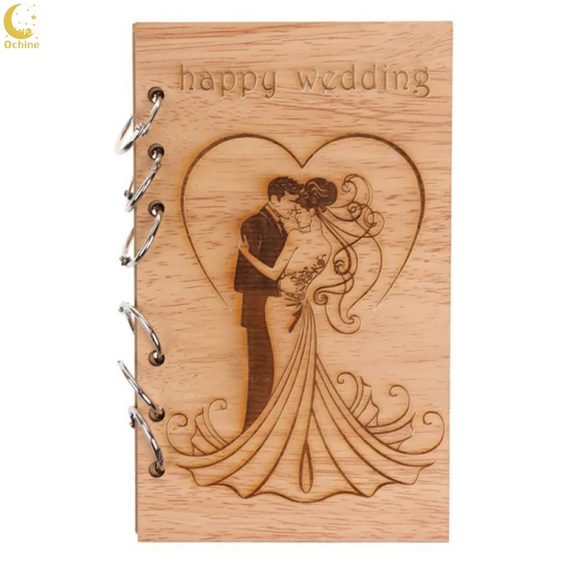 

Wedding Wooden Notebook Couple Notebook Lasercut Journal Wood Wedding Decoration Party Christmas Crafts Decorative