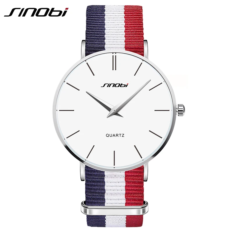 Ultra Slim Для мужчин Повседневное кварцевые часы лучший бренд роскошных классический нейлоновый ремень Для мужчин наручные часы Японии 2016