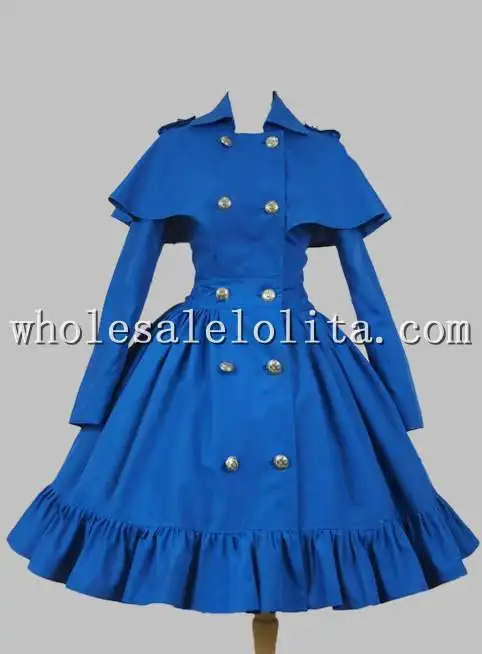 

Gothic Victorian Lolita Steampunk Cotton Cape Coat Dress Lolita Channel A-Line 4XL For Sale Tea Party Dresses