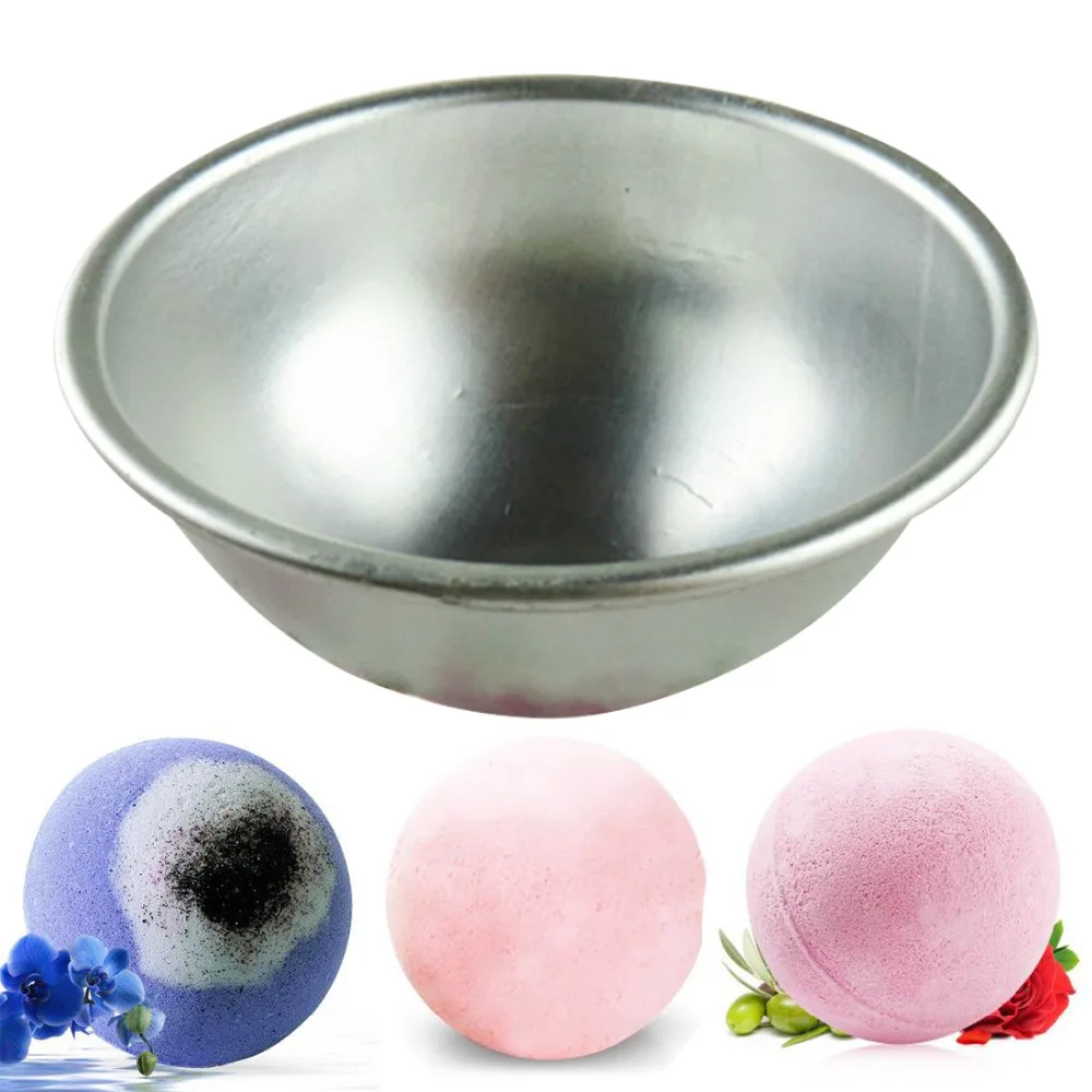 5.5*2.5cm Mini Aluminum Alloy Shallow Semicircle Bath Bomb DIY Spa Tool Accessories 1PC Salt Ball Metal Mold 3D Sphere Shape