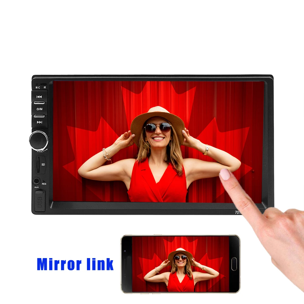

2 Din 7 Inch Mirror Link Steering Wheel Control Support Rear Camera Car Radio Stereo Bluetooth Touch Screen Mp4 Mp5 Player