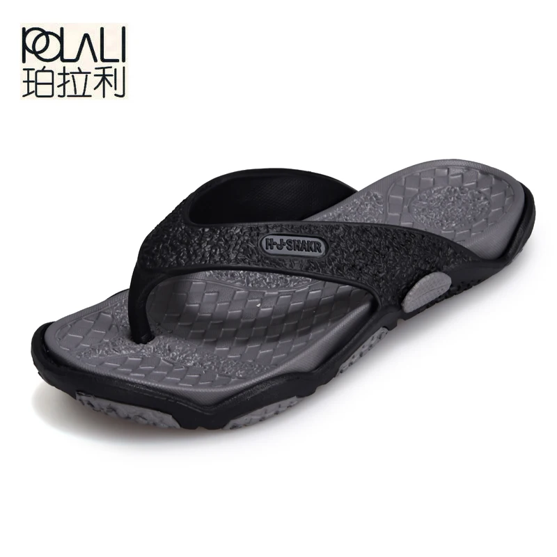 

POLALI Mens Flip Flops Summer Men's New Style Rubber Soft Shoes Outdoor Beach Men's Slippers Massage Men Footwear 2018