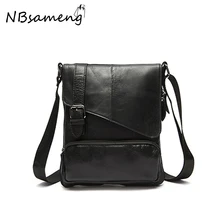 2017 Mens High Quality 100% Genuine Cowhide Leather Crossbody Bag Vintage Shoulder Bags Bolsa Feminina Briefcase