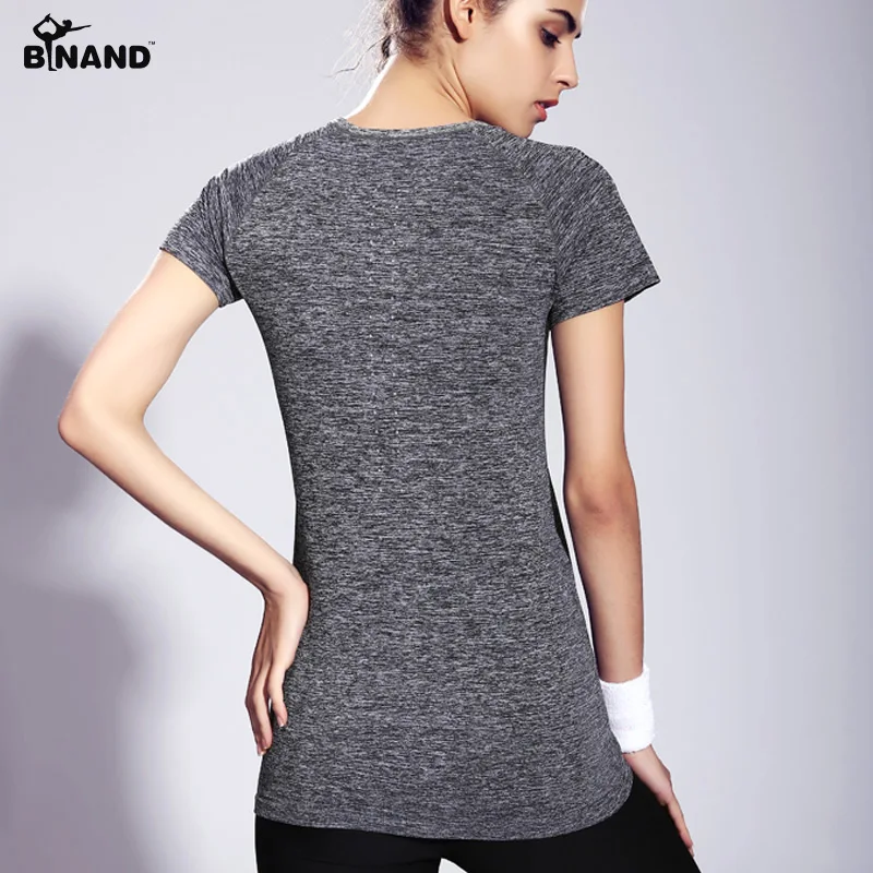 BINAND женские быстросохнущие высокоэластичные спортивные рубашки для бега тренировок, йоги, бега, фитнеса, тренировочная одежда для женщин