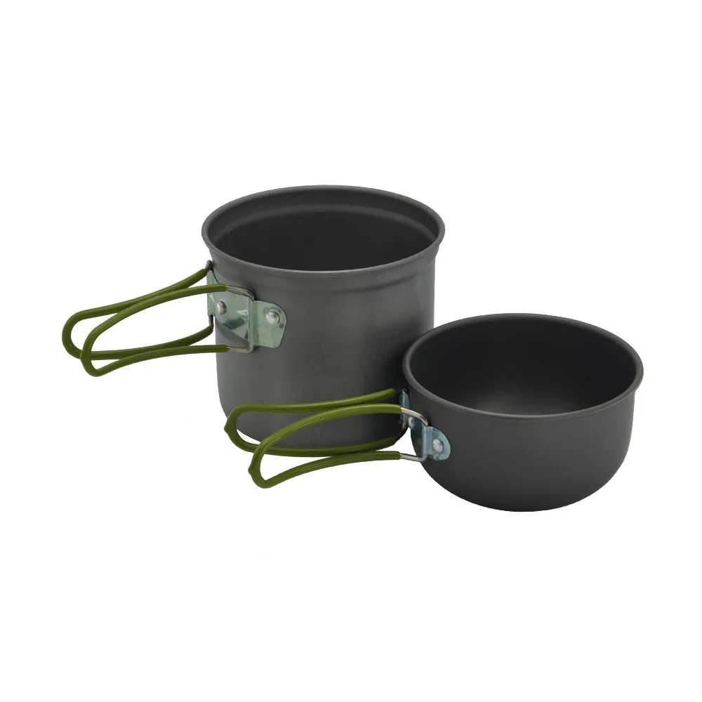 

Outdoor Pot and Bowl 1L Aluminum Tableware Cookware For Camping Hiking Picnic Climbing Survaval Cooker Set With Folding Handle