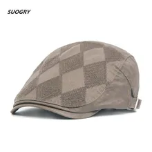 Новые осенне-зимние береты мужские головные уборы унисекс Хлопковая полосатая Кепка шляпа в британском ретро-стиле Мужская и Женская шерстяная кепи на плоской подошве