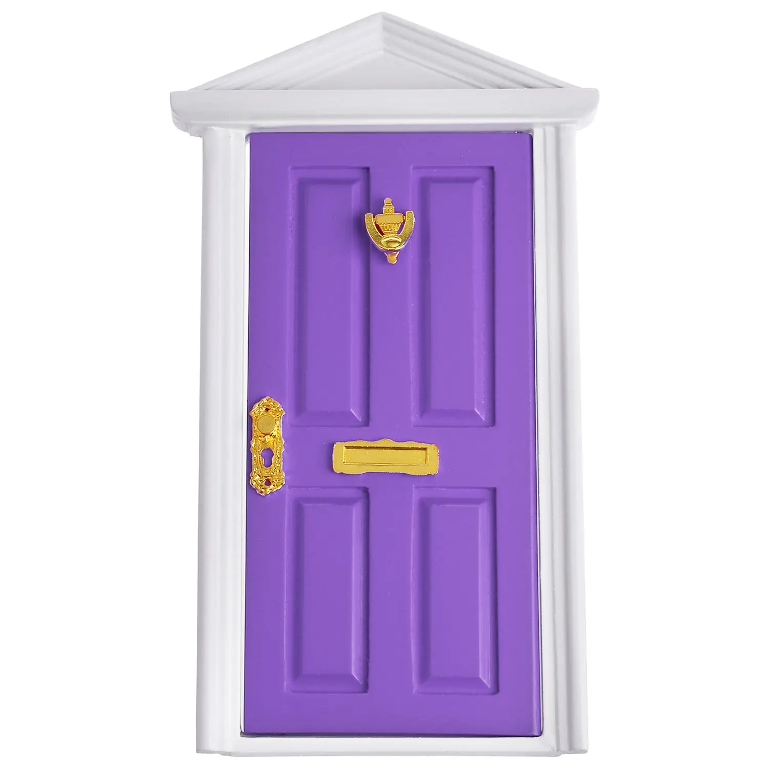 1/12 кукольный домик миниатюрная 4-панельная внешняя деревянная дверь Steepletop с аппаратной нокплей слот для письма Inwardly открытая 4 вида цветов