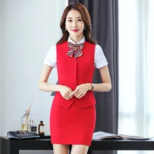 Официальные комплекты из 3 предметов с блузками и юбкой и жилетом, пальто и жилет для деловых женщин, одежда для работы, блейзеры юбка, комплекты с галстуком