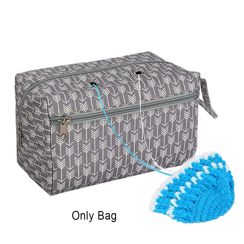 Хлопковая сумка на молнии для шитья и вязания, переносная сумка-тоут, разделитель, втулка для вязания крючком, сумка для хранения инструментов, Домашний Органайзер, держатель для пряжи, для путешествий