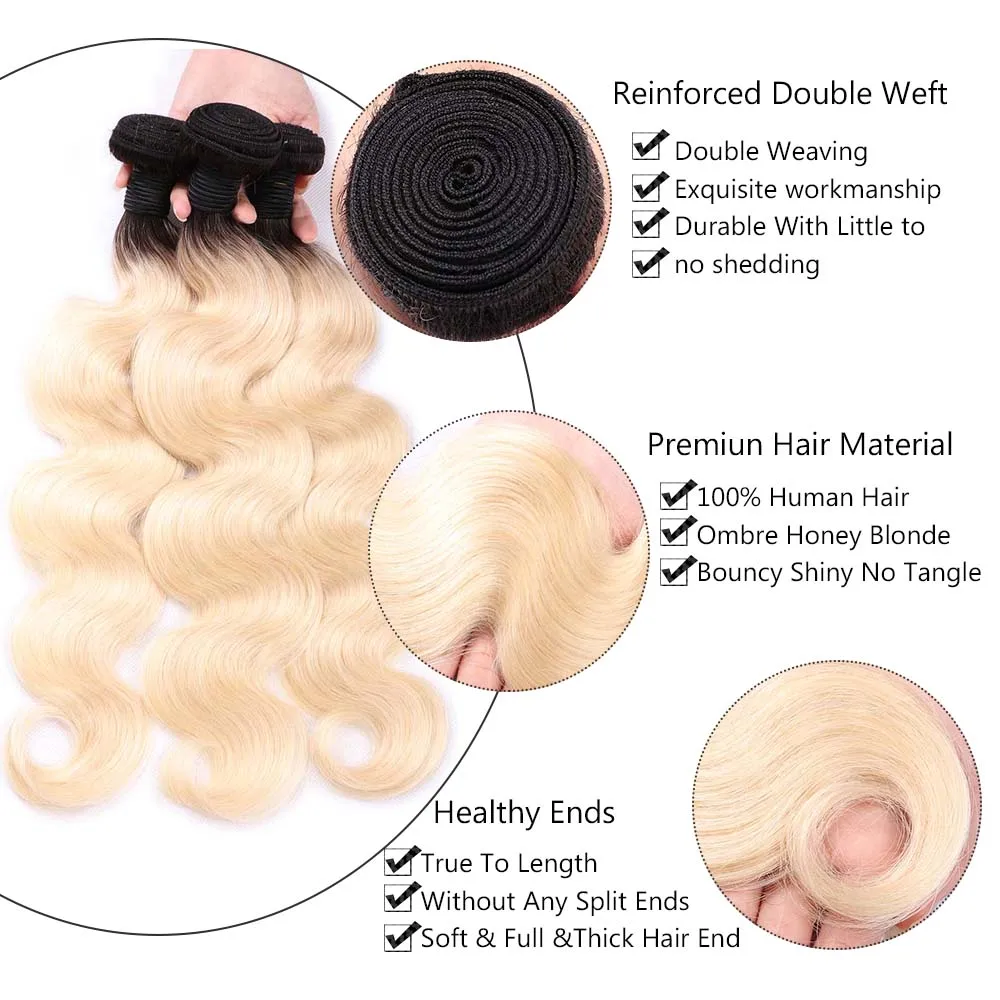 MsToxic 1B/613 Blonde Brazilian Body Wave Bundles 100% Human Hair Bundles Non Remy Hair Weave Extensions 12-24 Inch MsToxic 1B/613 Blonde Brazilian Body Wave Bundles 100% Human Hair Bundles Non Remy Hair Weave Extensions 12-24 Inch