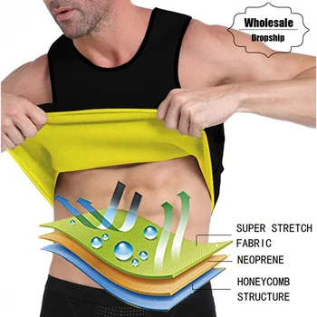 

NINGMI Body Shaper Mens Sauna Vest Neoprene Sauna Shirt Slim Waist Trainer Slimming Fitness Tight Sport Tracksuit Tank Top Belt