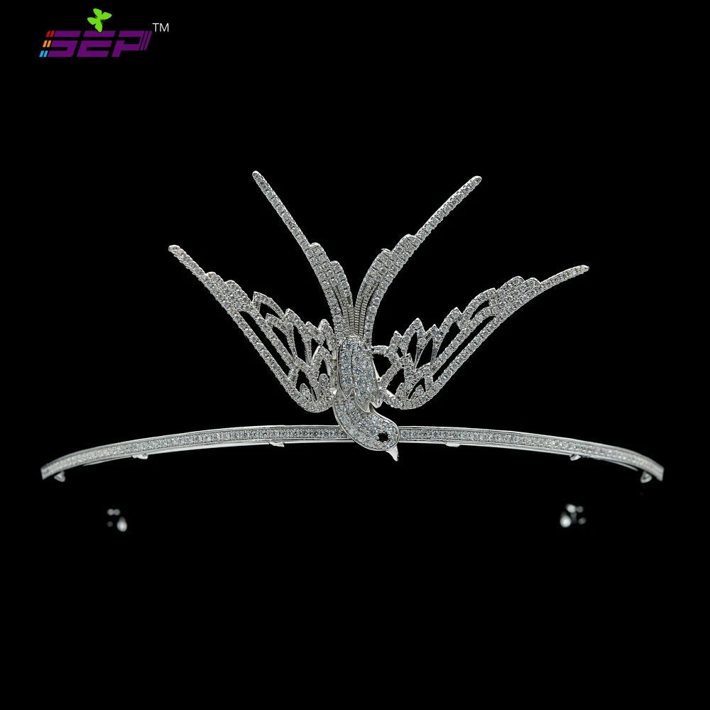 

Crystal CZ Swallow Bird Crown Tiara Bridal Wedding Hair Accessories Jewelry Pageant Crown Headpiece TR15127