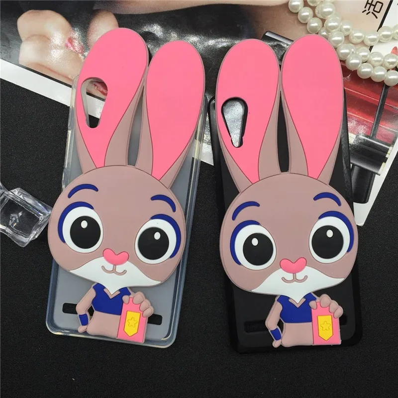 

Lovely Cartoon Rabbit Case for Lenovo A6000 / A6000 Plus / K3 A6010 / A6010 Plus Soft TPU Phone Cases Back Cover 3D Funda Pink