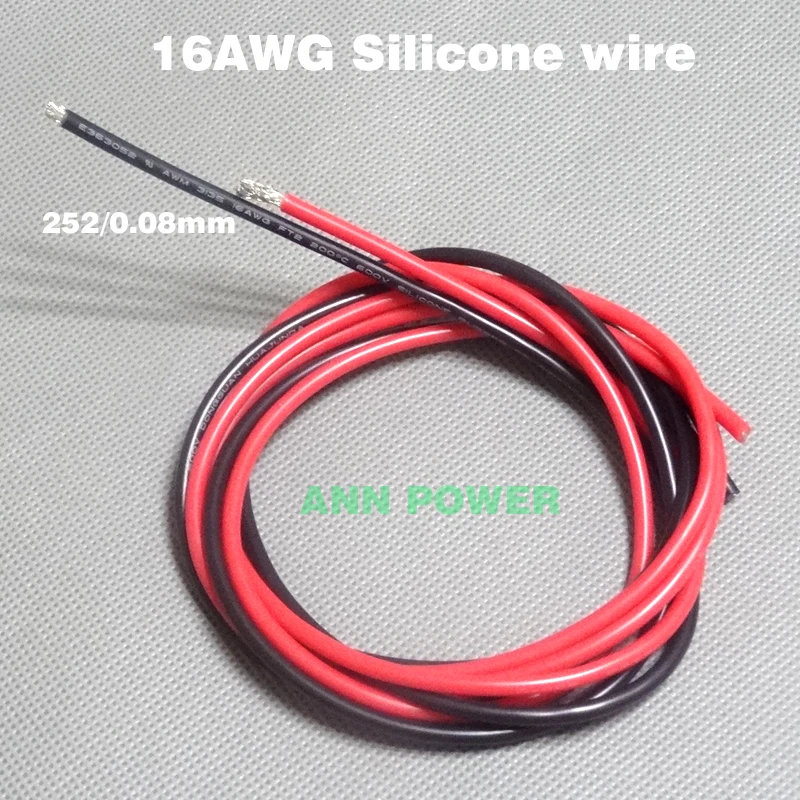 16AWG силиконовый провод 16 AWG 16# Силикагель провода Проводник 252/0. 08 AWG16 высокая температура луженая медь кабель